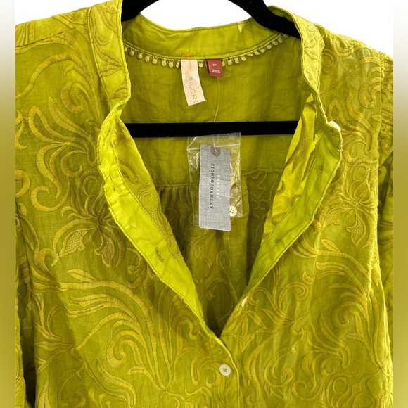 NWT Anthropologie Pilcro Bella Embroidered Button Down Size Small Petite - Picture 3 of 7